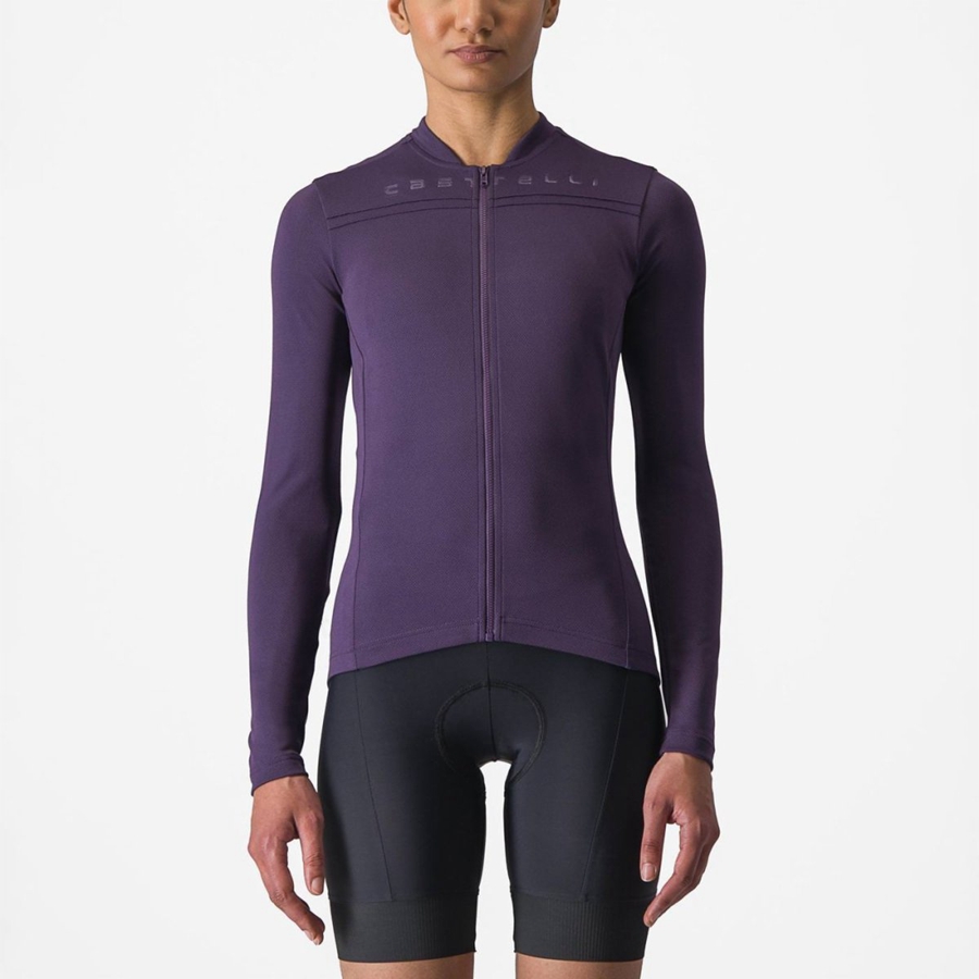 Castelli ANIMA 4 LONG SLEEVE Jersey Dame Lilla | 981076ZGK