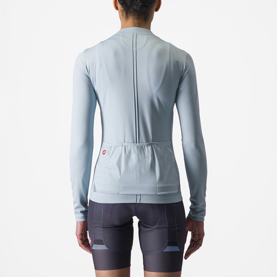 Castelli ANIMA 4 LONG SLEEVE Jersey Dame Blå | 692574UGA