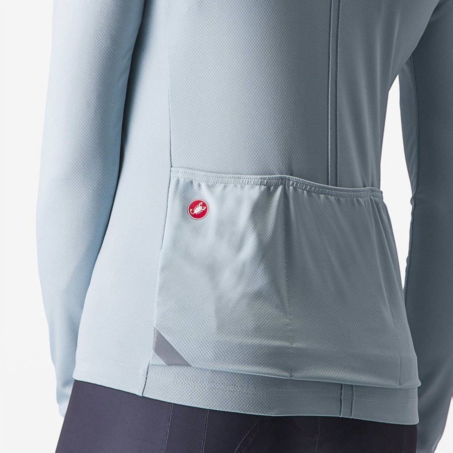 Castelli ANIMA 4 LONG SLEEVE Jersey Dame Blå | 692574UGA