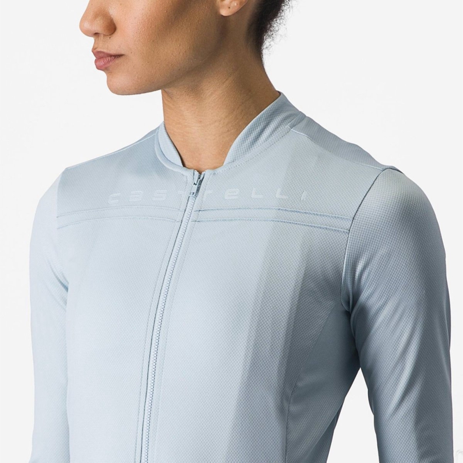 Castelli ANIMA 4 LONG SLEEVE Jersey Dame Blå | 692574UGA