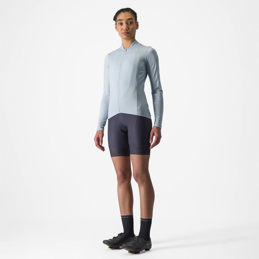 Castelli ANIMA 4 LONG SLEEVE Jersey Dame Blå | 692574UGA