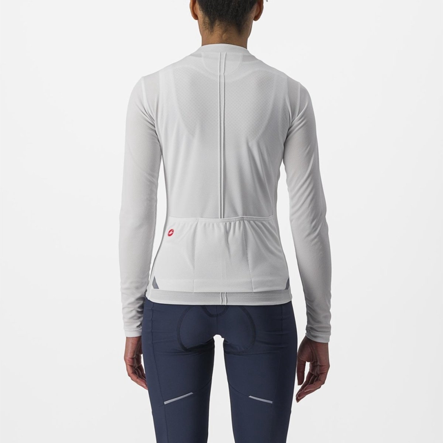 Castelli ANIMA 4 LONG SLEEVE Jersey Dame Hvite | 207164DQC