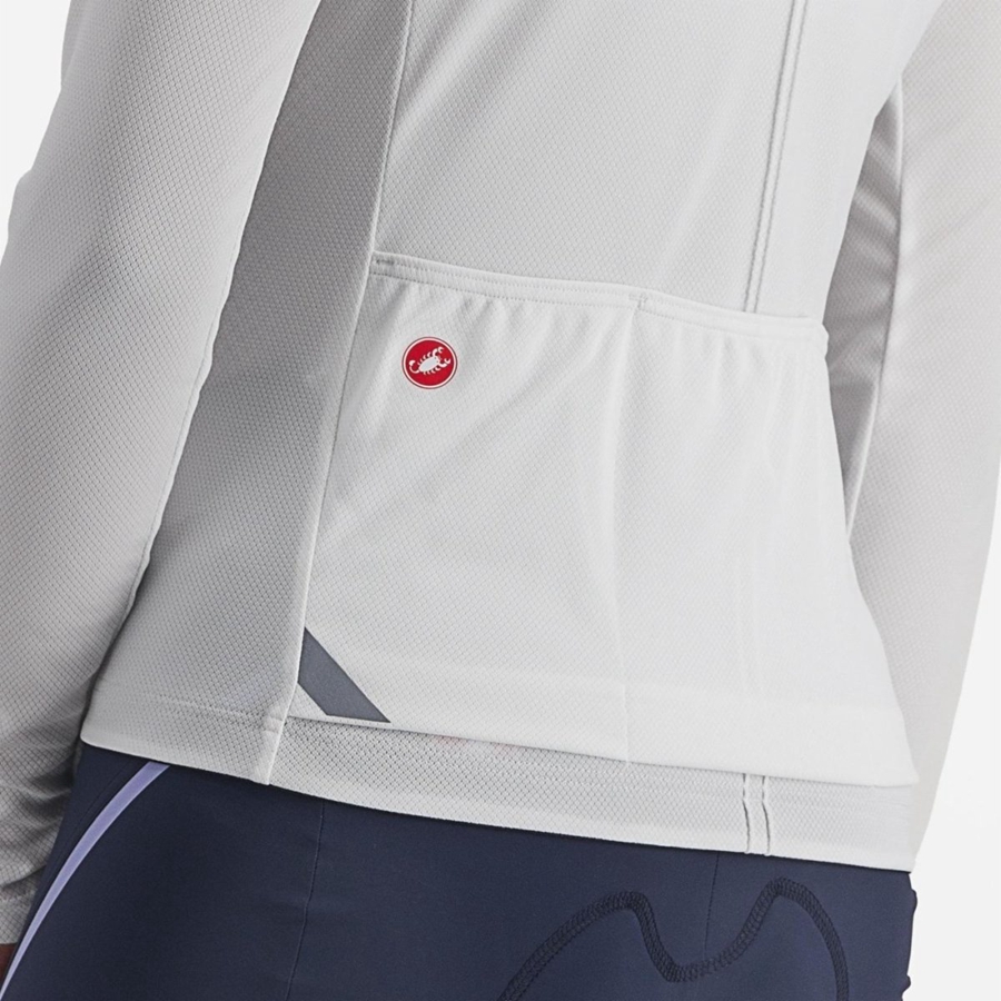 Castelli ANIMA 4 LONG SLEEVE Jersey Dame Hvite | 207164DQC