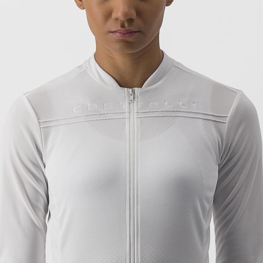 Castelli ANIMA 4 LONG SLEEVE Jersey Dame Hvite | 207164DQC