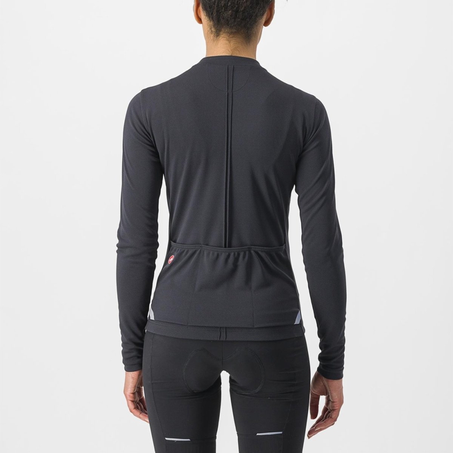 Castelli ANIMA 4 LONG SLEEVE Jersey Dame Svarte | 743081AMP