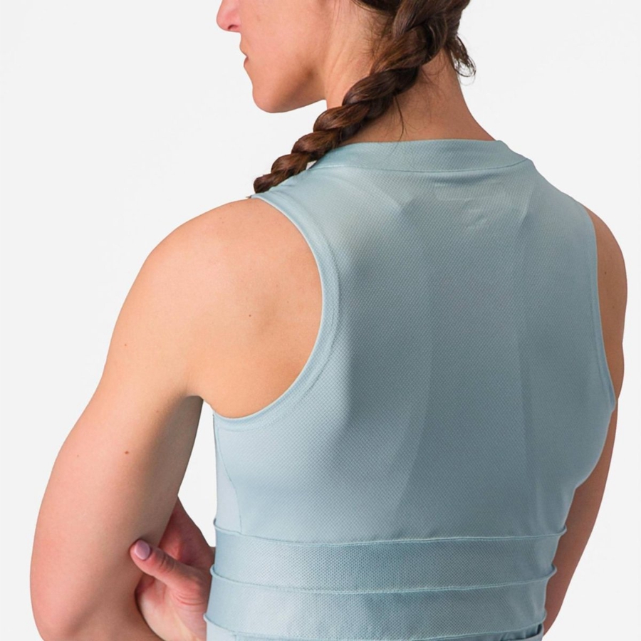 Castelli ANIMA 4 SLEEVELESS Jersey Dame Blå Mørke Grå Blå | 536714QCE