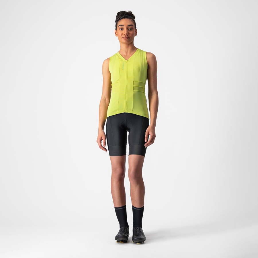 Castelli ANIMA 4 SLEEVELESS Jersey Dame Lyse Grønn | 972504PNK