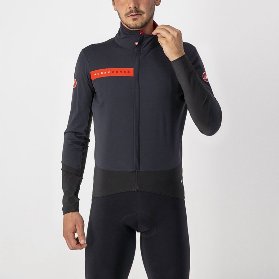 Castelli BETA RoS Jakker Herre Svarte Rød | 481760MRO