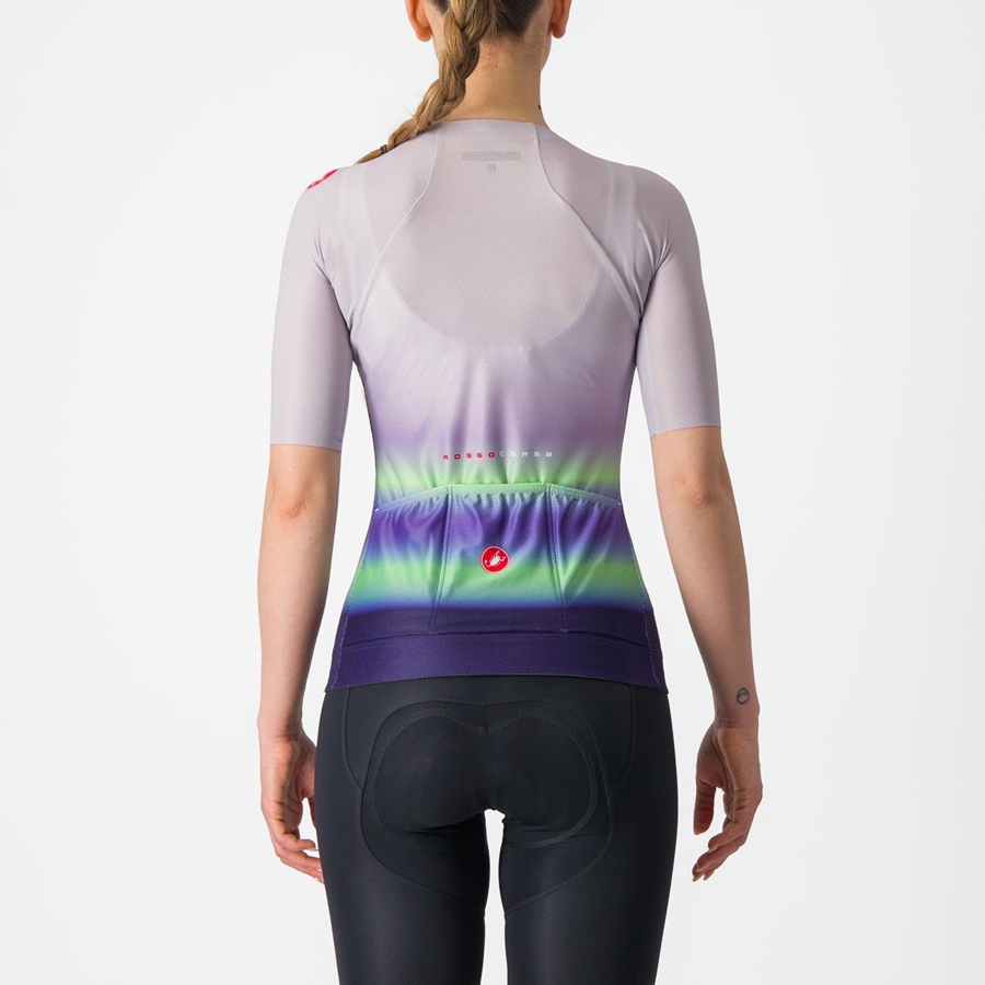 Castelli CLIMBER'S 4.0 W Jersey Dame Lilla Hvite Grønn Mørke Lilla | 817524BNC