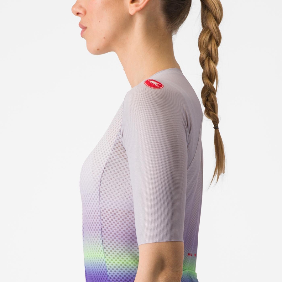 Castelli CLIMBER'S 4.0 W Jersey Dame Lilla Hvite Grønn Mørke Lilla | 817524BNC