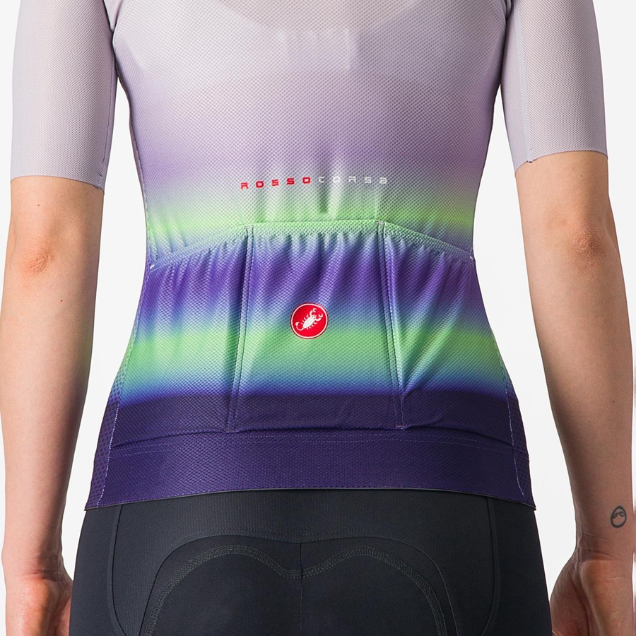 Castelli CLIMBER'S 4.0 W Jersey Dame Lilla Hvite Grønn Mørke Lilla | 817524BNC