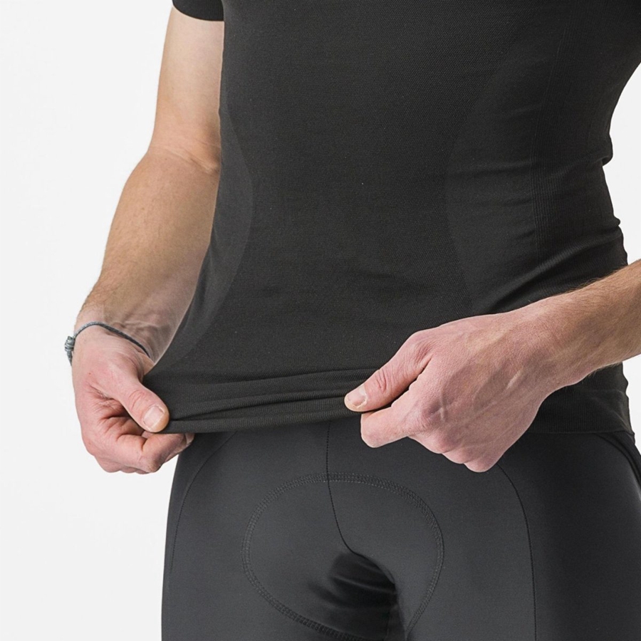 Castelli CORE SEAMLESS SS Basislag Herre Svarte | 892750MVK