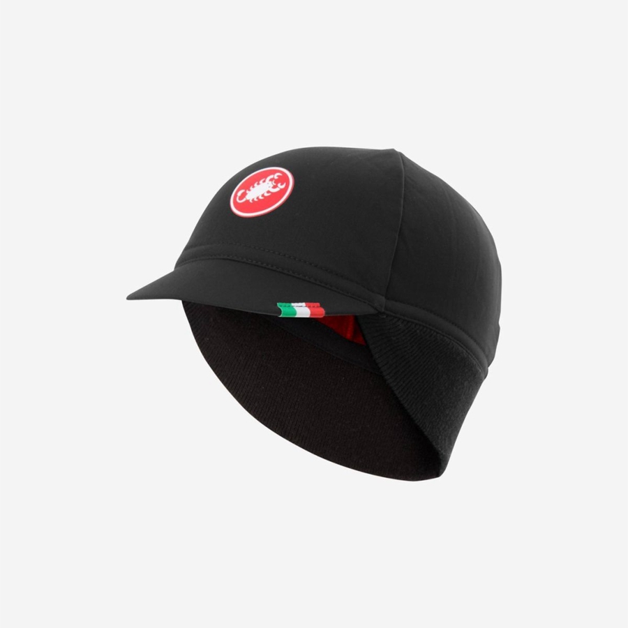 Castelli DIFESA THERMAL Cap Dame Svarte Rød | 839275OYN