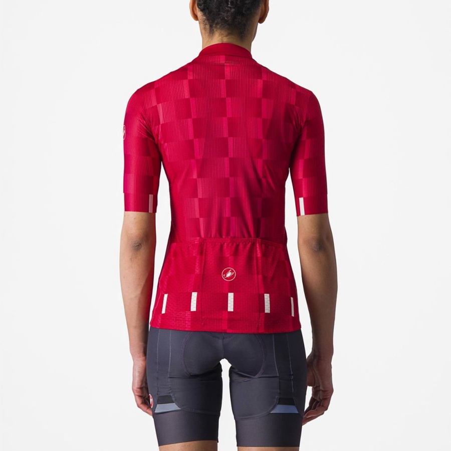 Castelli DIMENSIONE Jersey Dame Rød Hvite | 982045ARJ