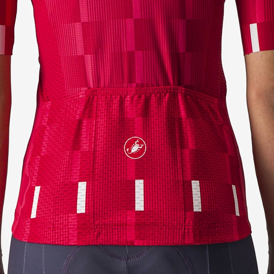 Castelli DIMENSIONE Jersey Dame Rød Hvite | 982045ARJ