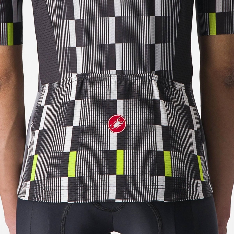 Castelli DIMENSIONE Jersey Dame Svarte Hvite Lyse Grønn | 745863PSH