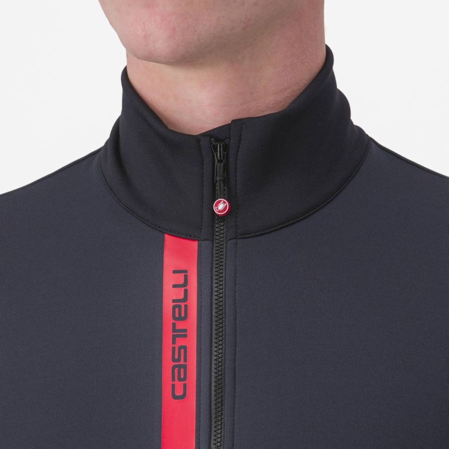 Castelli ENTRATA THERMAL Jersey Herre Svarte Rød | 059147IAW