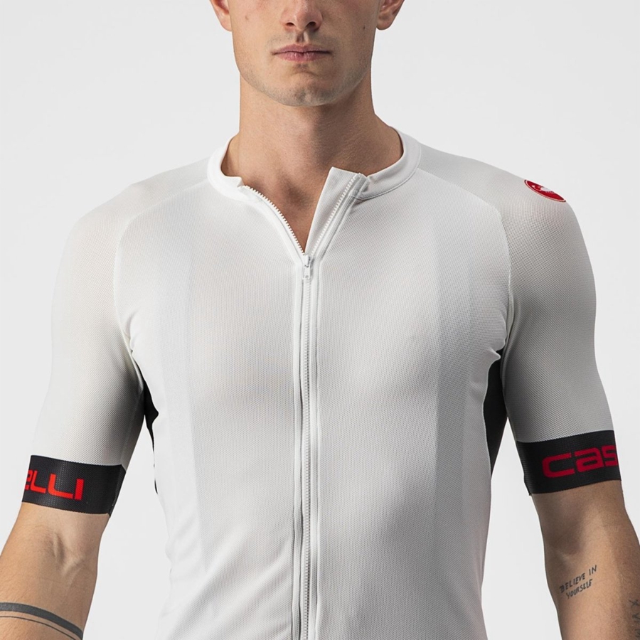 Castelli ENTRATA VI Jersey Herre Hvite Svarte Rød | 985264TRK