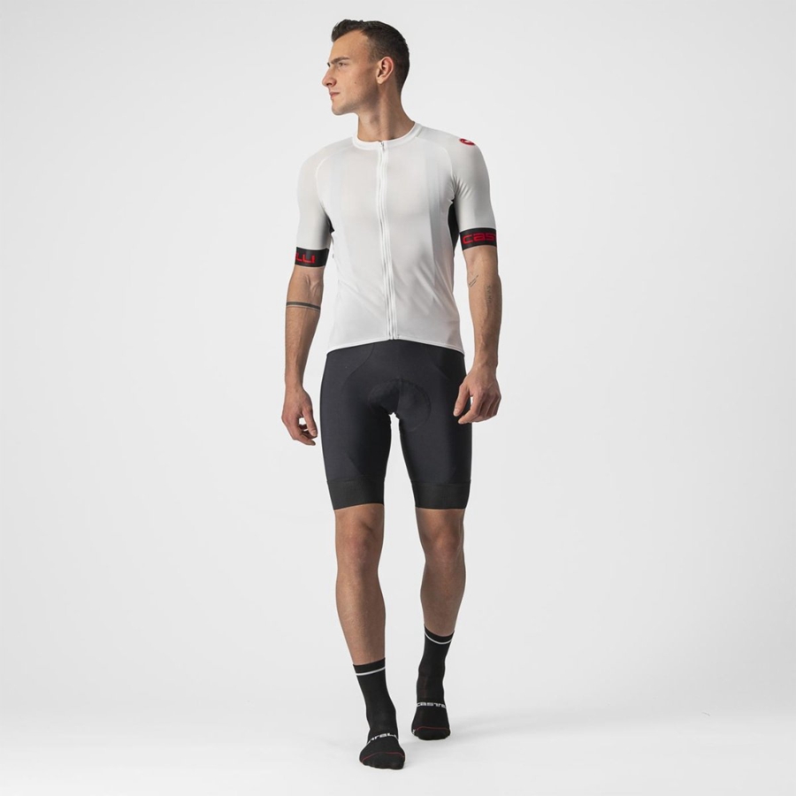 Castelli ENTRATA VI Jersey Herre Hvite Svarte Rød | 985264TRK