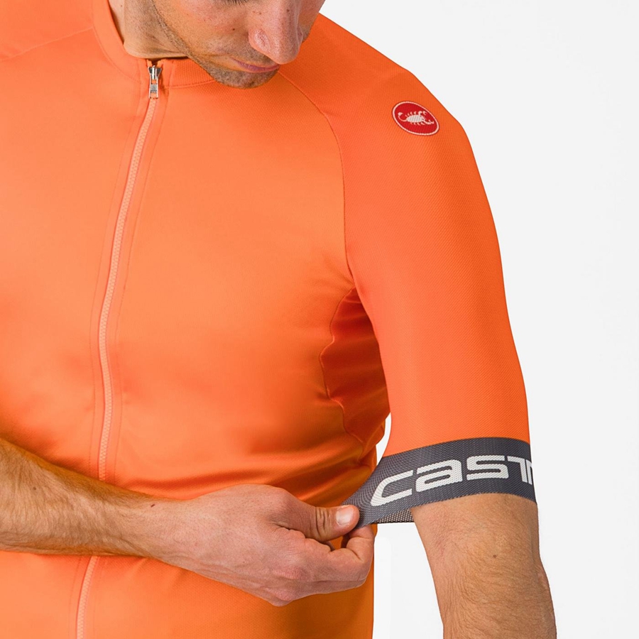 Castelli ENTRATA VI Jersey Herre Oransje Mørke Grå | 756031GPM