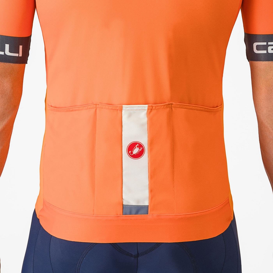 Castelli ENTRATA VI Jersey Herre Oransje Mørke Grå | 756031GPM