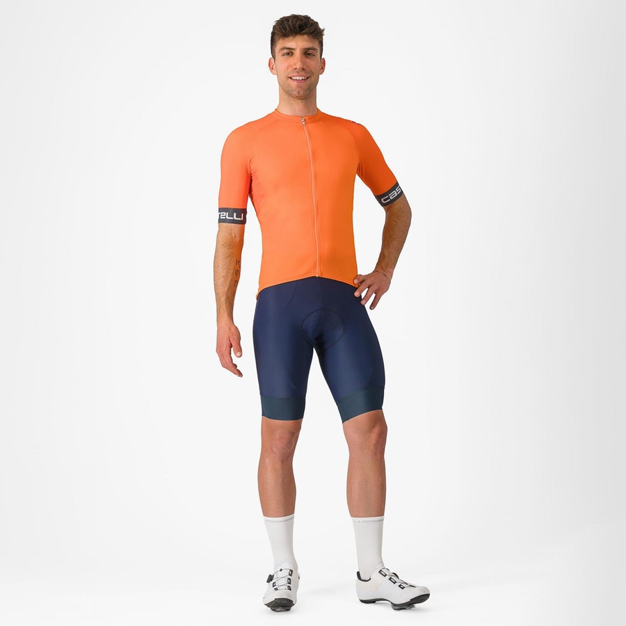 Castelli ENTRATA VI Jersey Herre Oransje Mørke Grå | 756031GPM