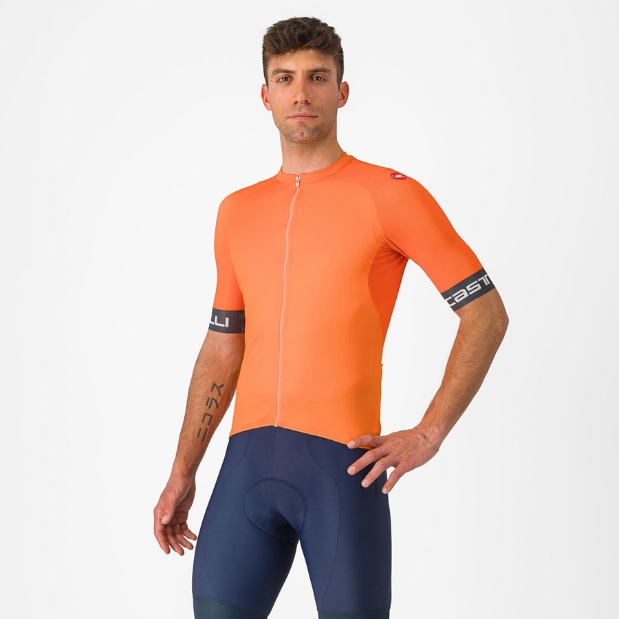 Castelli ENTRATA VI Jersey Herre Oransje Mørke Grå | 756031GPM