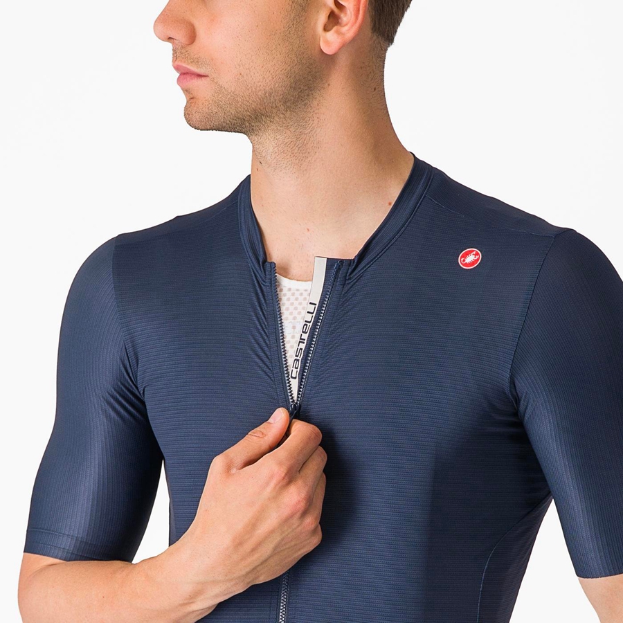 Castelli ESPRESSO Jersey Herre Blå Sølv | 396271PEH