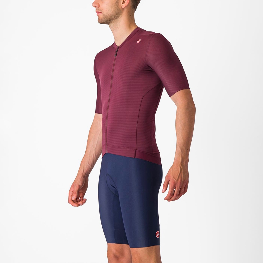 Castelli ESPRESSO Jersey Herre Dyp Burgunder Sølv | 291037RJE