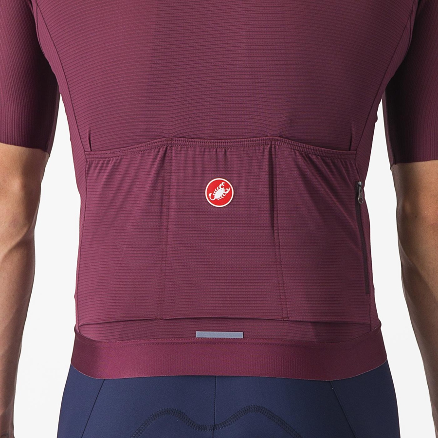 Castelli ESPRESSO Jersey Herre Dyp Burgunder Sølv | 291037RJE