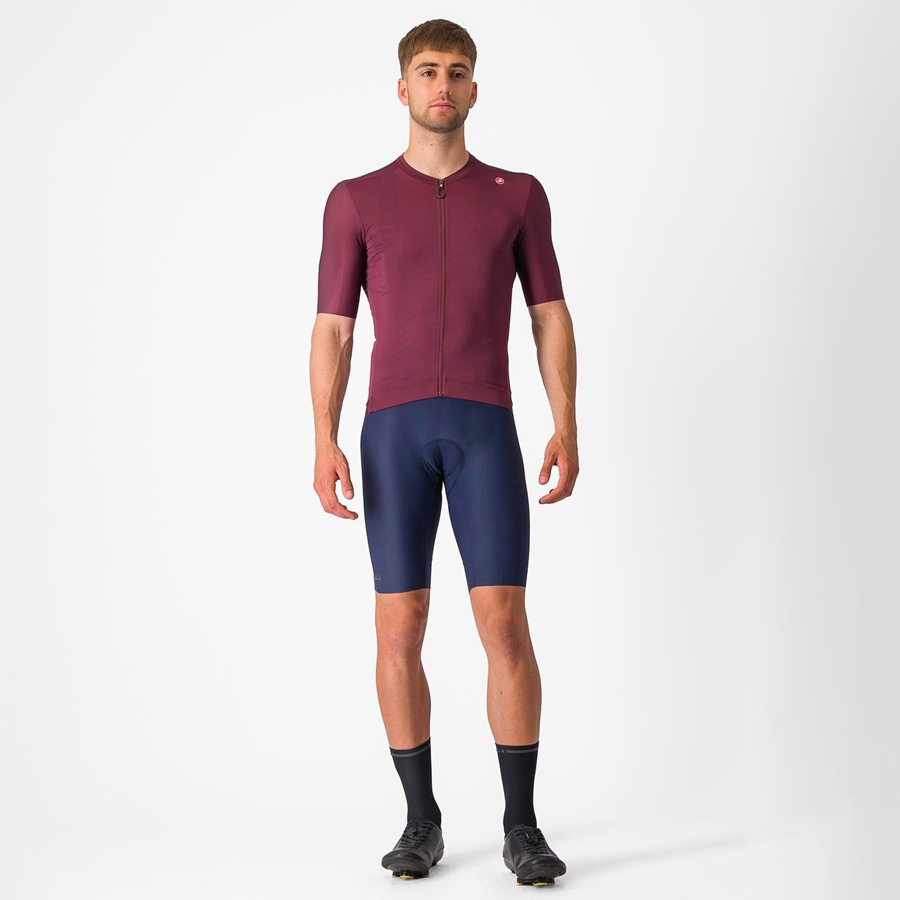 Castelli ESPRESSO Jersey Herre Dyp Burgunder Sølv | 291037RJE