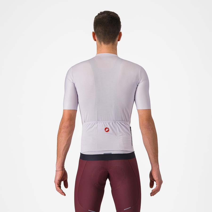 Castelli ESPRESSO Jersey Herre Lilla Hvite Mørke Grå | 496780EQM