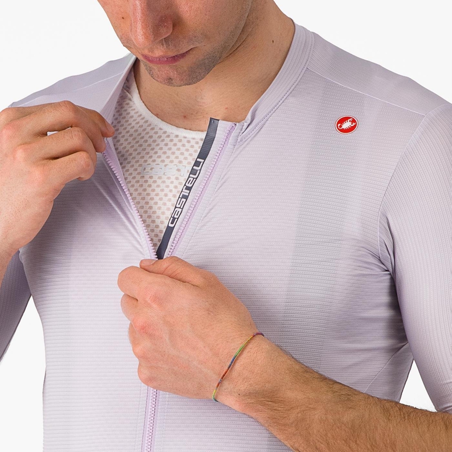 Castelli ESPRESSO Jersey Herre Lilla Hvite Mørke Grå | 496780EQM