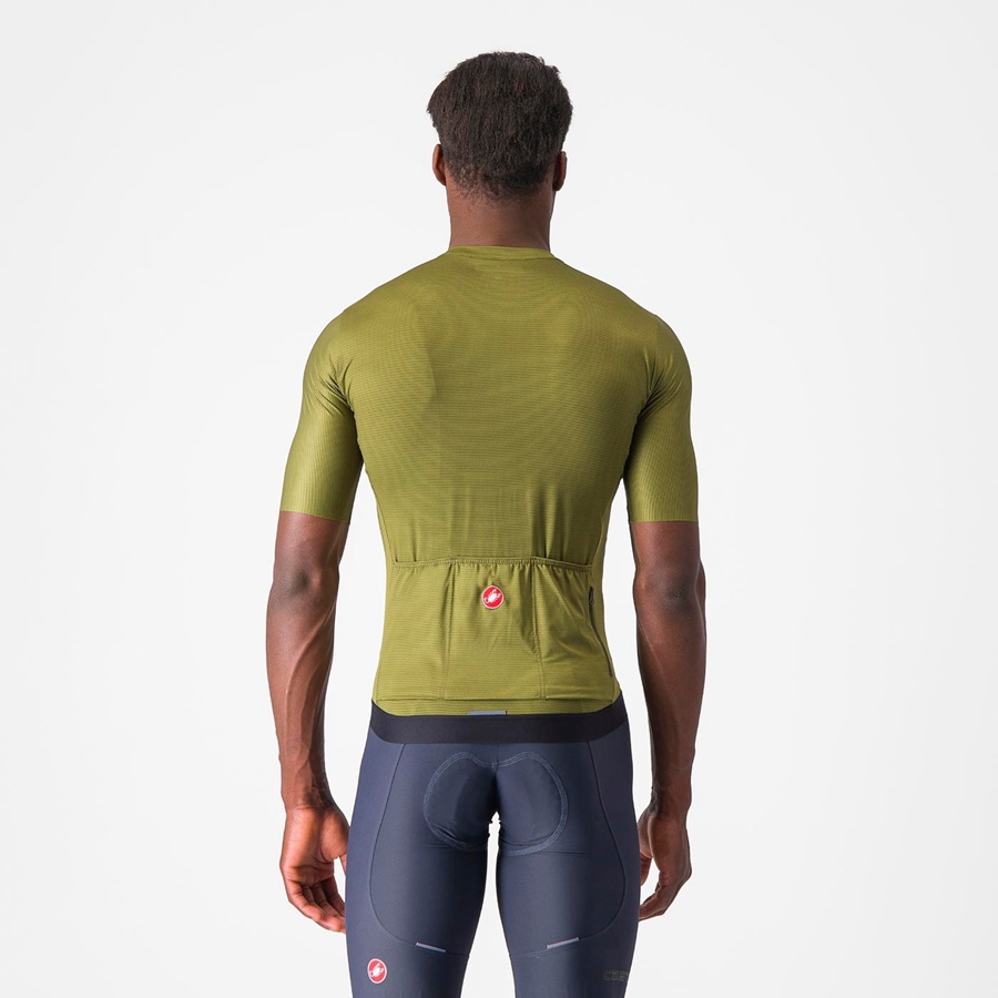 Castelli ESPRESSO Jersey Herre Olivengrønne Lyse Grønn | 403196MWT