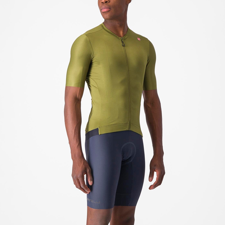 Castelli ESPRESSO Jersey Herre Olivengrønne Lyse Grønn | 403196MWT