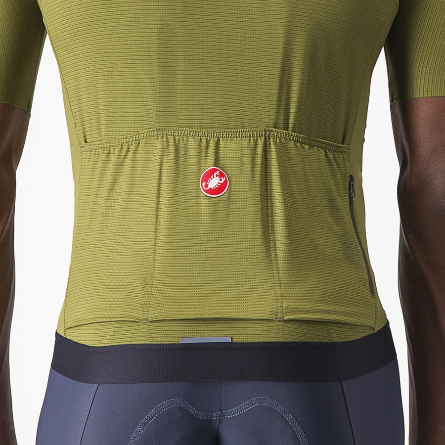 Castelli ESPRESSO Jersey Herre Olivengrønne Lyse Grønn | 403196MWT