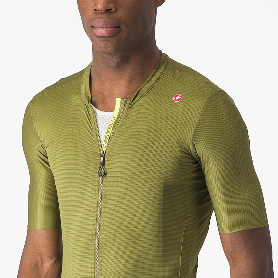 Castelli ESPRESSO Jersey Herre Olivengrønne Lyse Grønn | 403196MWT