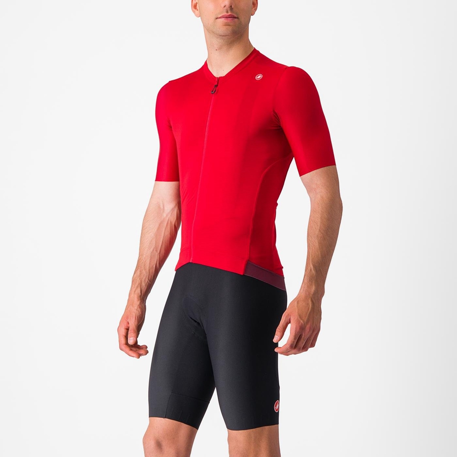 Castelli ESPRESSO Jersey Herre Rød Dyp Burgunder | 481590TEX