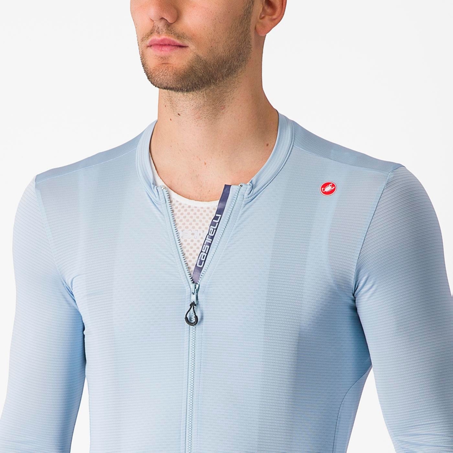 Castelli ESPRESSO LS Jersey Herre Blå Blå | 869703IPL