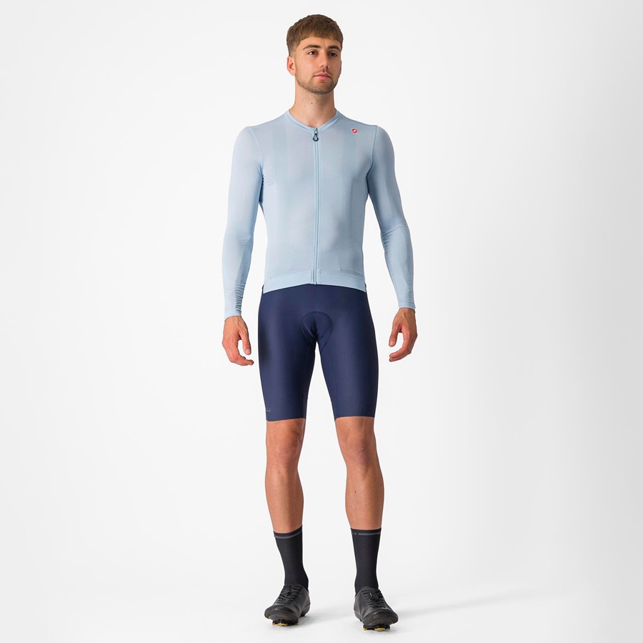 Castelli ESPRESSO LS Jersey Herre Blå Blå | 869703IPL