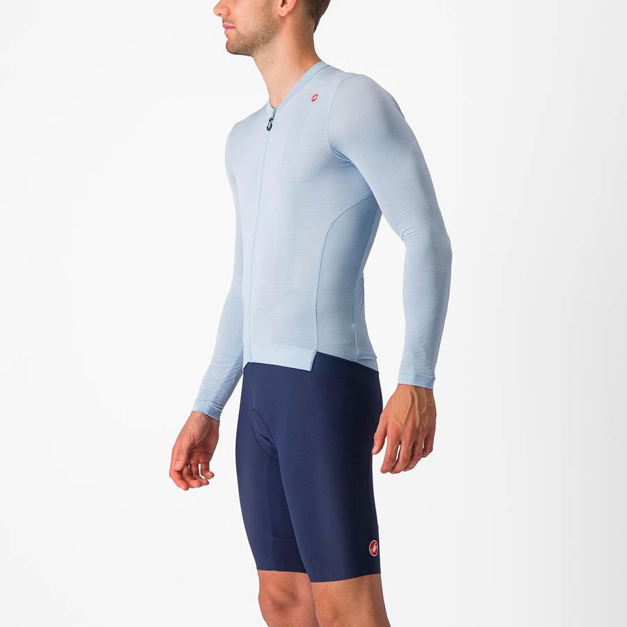 Castelli ESPRESSO LS Jersey Herre Blå Blå | 869703IPL