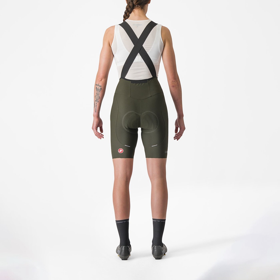 Castelli ESPRESSO W DT Shorts Med Smekke Dame Dyp Grønn | 976435VUT