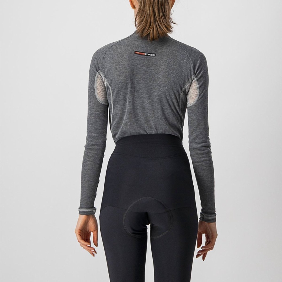 Castelli FLANDERS 2 W WARM LONG SLEEVE Basislag Dame Grå | 517392FEU