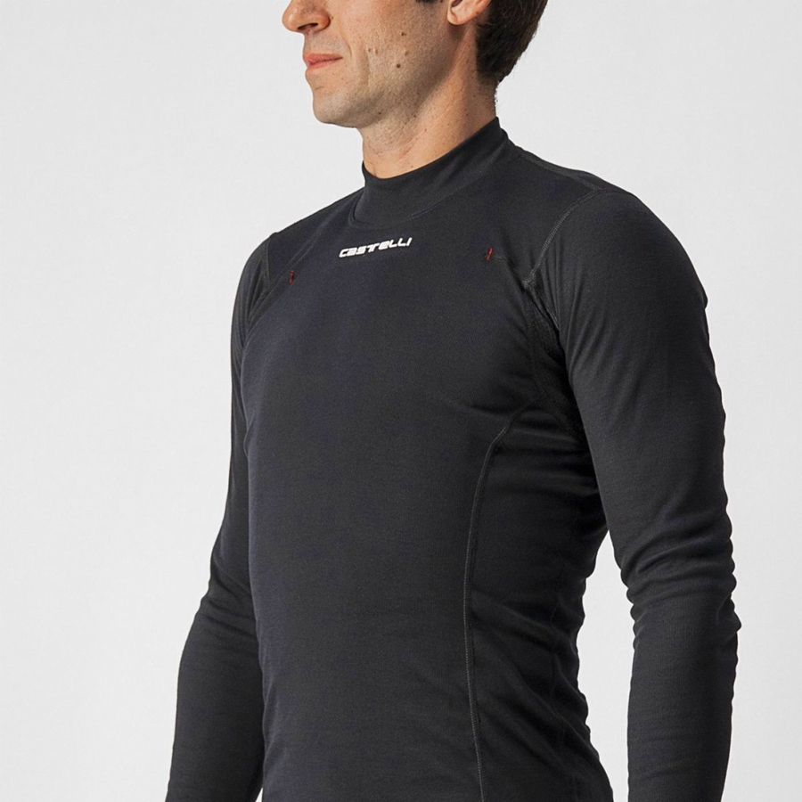 Castelli FLANDERS WARM LONG SLEEVE Basislag Herre Svarte | 482019NGB