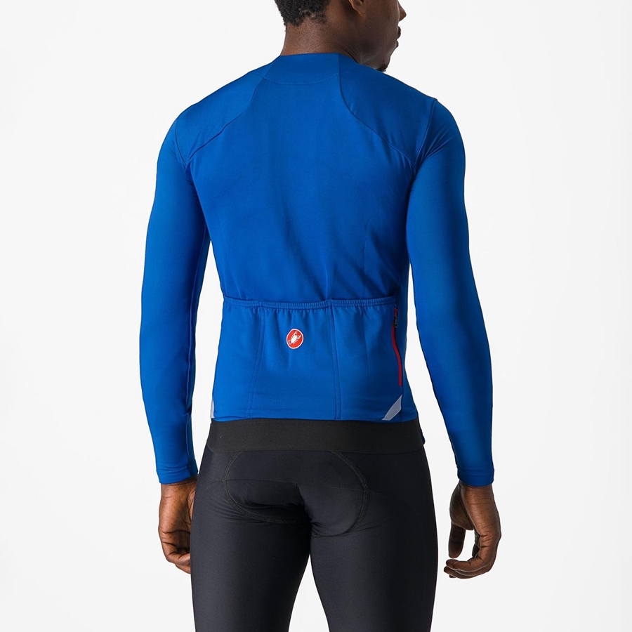 Castelli FLY LS Jersey Herre Blå | 165840UBI