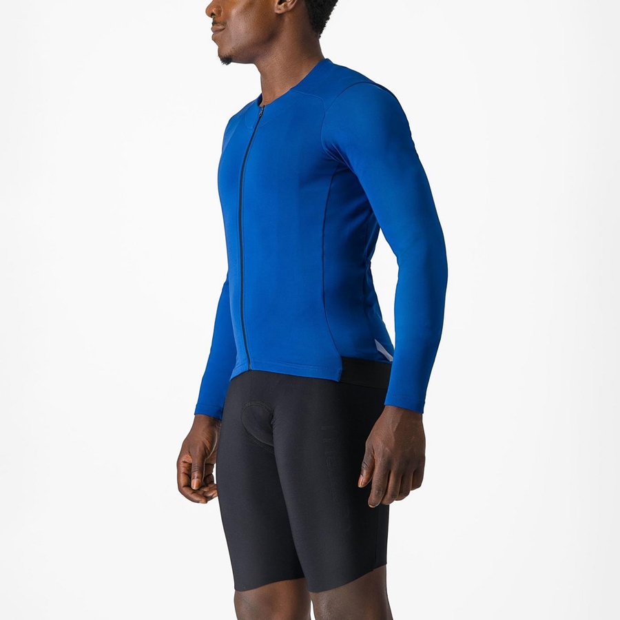 Castelli FLY LS Jersey Herre Blå | 165840UBI