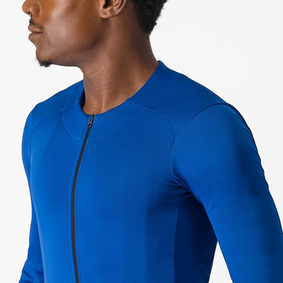 Castelli FLY LS Jersey Herre Blå | 165840UBI