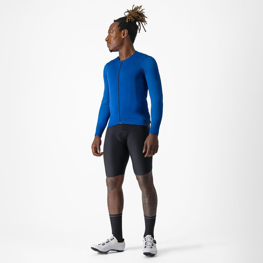 Castelli FLY LS Jersey Herre Blå | 165840UBI