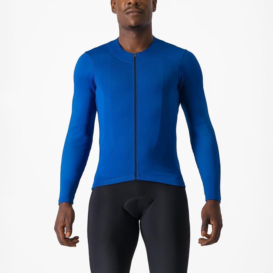 Castelli FLY LS Jersey Herre Blå | 165840UBI