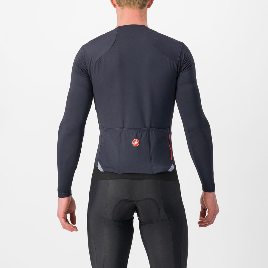 Castelli FLY LS Jersey Herre Svarte | 749035DIP